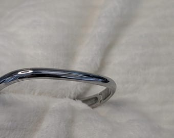 Minimalist Square Stainless Steel Bangle Bracelet | Unisex Silver Geometric Cuff | Water Resistant Nickel & Lead Free Jewelry