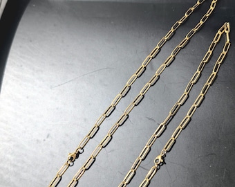 Paperclip Chain Necklace – Stainless Steel PVD Gold – Minimalist Hypoallergenic Link Chain – Waterproof Everyday Jewellery