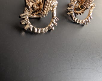 Gold-Tone Crystal Clip-On Huggies/ stud Earrings