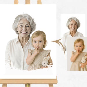Add Person to Family Photo, Memorial Portrait for Deceased Father Mom, Remembering Passed Away Loved One, Gift for Loss of Loved One