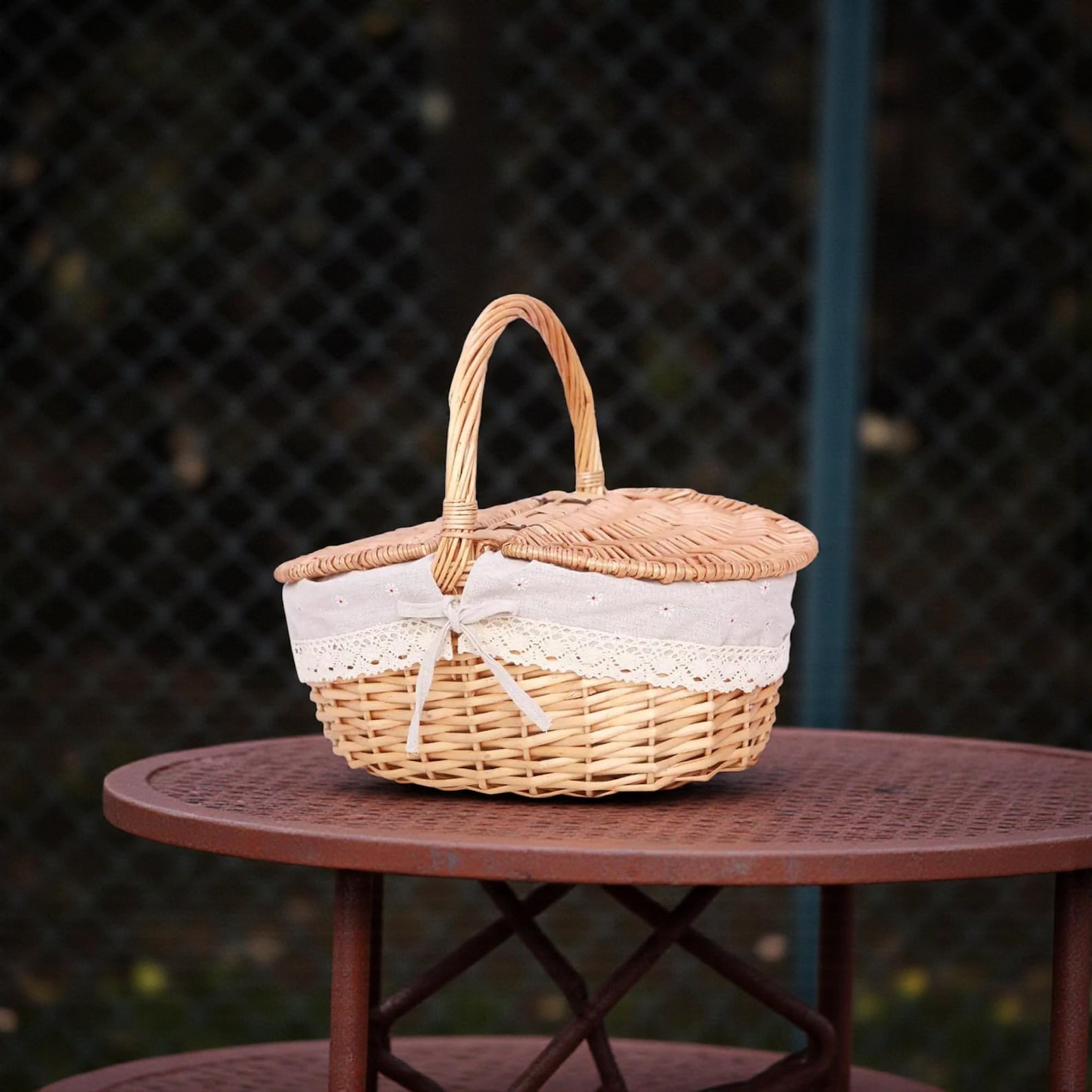 Handmade Willow Wicker Picnic Basket