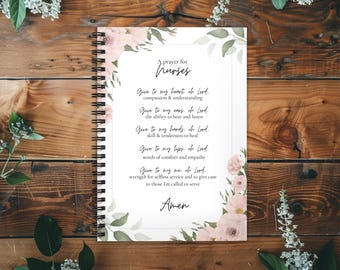 Faith-Based Nurse Prayer Journal - 5x7 Spiral Notebook with 150 lined pages, Faith-Based RN Gift, Nurse Devotional