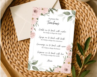 Christian Teacher Congratulations Card - Prayer for Teachers, Faith-Based Graduation Card, New Teacher Gift, Religious Card for Educators