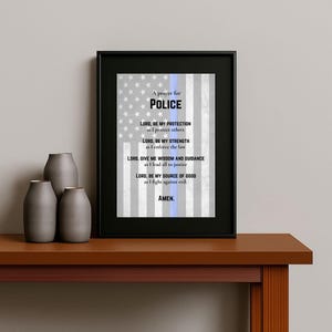 A Prayer for Police Print | Christian Encouragement | 4x6 Glossy or Matte Finish