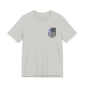 Polizei T-Shirt | "Hier bin ich, sende mir" | dünnes blaues Linien-Kreuz-T-Shirt | Jesaja 6: 8 Schrift Shirt für Offiziere Bild 3