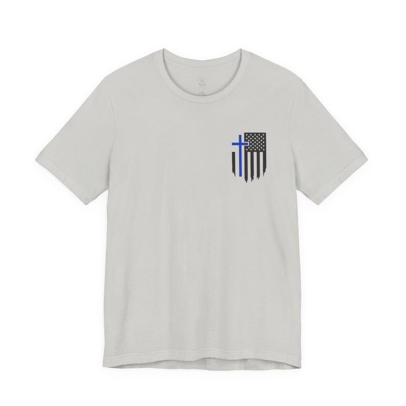 Polizei T-Shirt | "Hier bin ich, sende mir" | dünnes blaues Linien-Kreuz-T-Shirt | Jesaja 6: 8 Schrift Shirt für Offiziere Bild 3