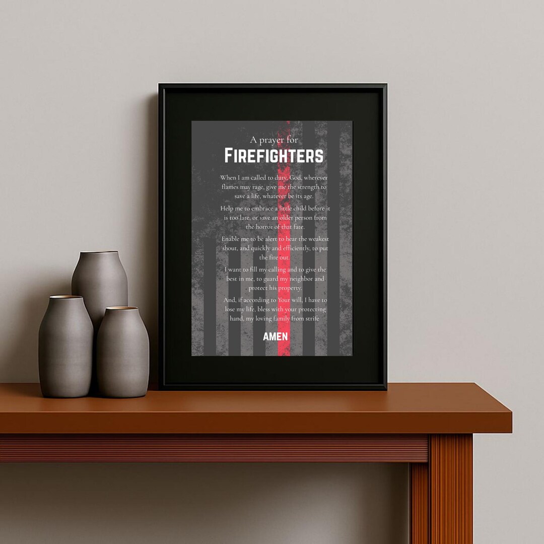 A Prayer for Firefighters - 4x6 Encouragement Print - Glossy or Matte ...