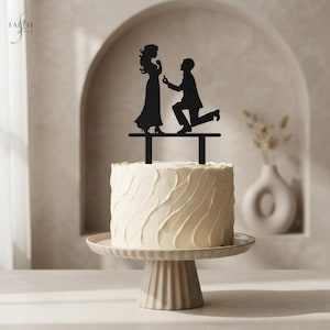 3D Printed Romantic Engagement Cake Decor | Proposal Cake Topper