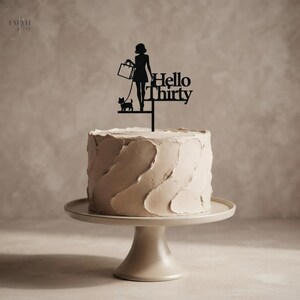 Décoration de gâteau d'anniversaire « Hello Thirty » | Décoration d'anniversaire glamour imprimée en 3D