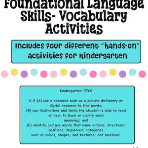 Foundational Language Skills- Vocabulary Activities