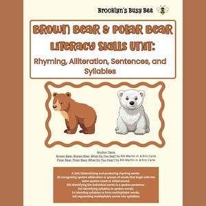 Brown Bear & Polar Bear Literacy Activities