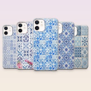 Portugal Tile Phone Case Spanish Pattern Blue Tile Cover for iPhone 16,15,14,13,12 SamsungS25Fe,S24,S23,S22,A16,A26, Pixel 9Pro,8A,7