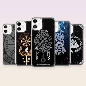 Viking Runes Phone Case Norse Mythology Viking Symbols Cover for iPhone 16,15,14,13,12 SamsungS25Fe,S24,S23,S22,A16,A26, Pixel 9Pro,8A,7
