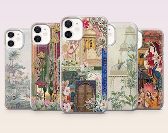 Mughal Phone Case Indian Ornamental Cultural Hindu Cover for iPhone 16,15,14,13,12 SamsungS25Fe,S24,S23,S22,A16,A26, Pixel 9Pro,8A,7