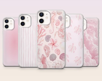 Funda rosa claro con diseño femenino para iPhone 16, 15, 14, 13 y 12, Samsung S25, S24, S23, S22, A16, A26, Pixel 9Pro, 8A y 7.