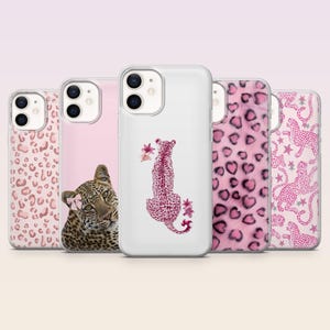 Pink Cheetah Phone Case Cute Leopard Pink Jaguar Cover for iPhone 16,15,14,13,12 SamsungS25Fe,S24,S23,S22,A16,A26, Pixel 9Pro,8A,7