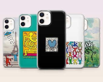 Keith Haring Phone Case Abstract Art Urban Artwork Cover for iPhone 16,15,14,13,12 SamsungS25Fe,S24,S23,S22,A16,A26, Pixel 9Pro,8A,7