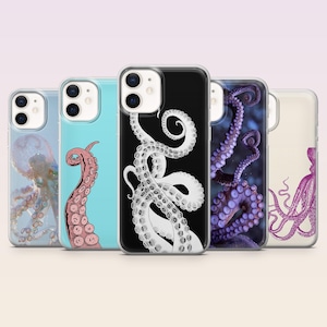 Octopus Phone Case Aquatic Creature Tentacles Cover for iPhone 16,15,14,13,12 SamsungS25Fe,S24,S23,S22,A16,A26, Pixel 9Pro,8A,7