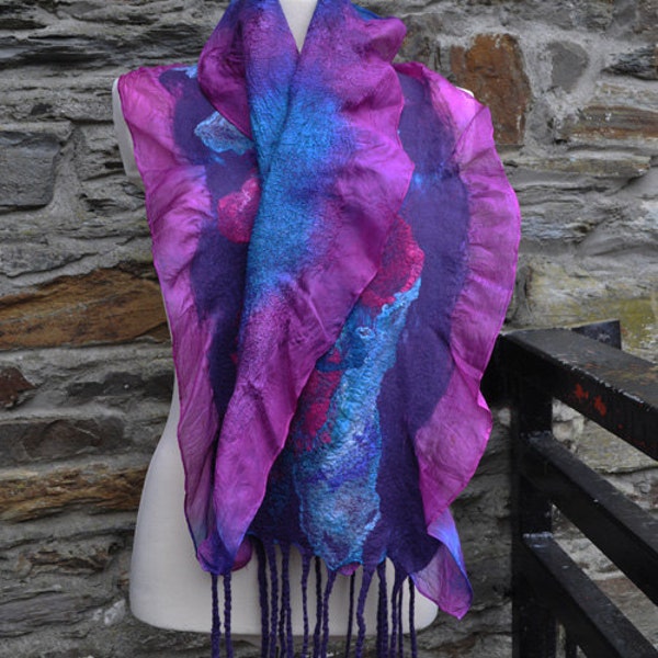 RESERVED - Spring 2012 - Felted scarf - silk and wool