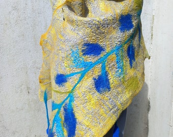 Écharpe feutrée Nuno, écharpe, soie, cadeau, art textile
