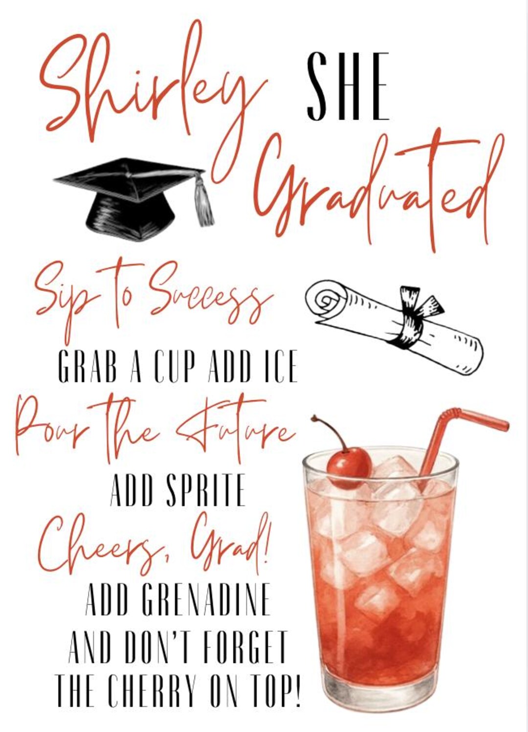 Shirley She Graduated Sign - Etsy