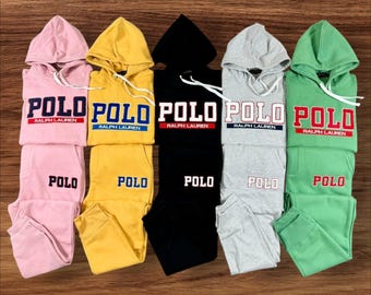 Męski komplet dresowy Ralph Lauren Polo z polaru i bawełny, nowy