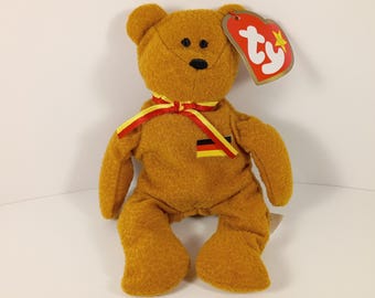 Peluche Germania The Bear TY Teenie Babies Vintage 1999 McDonalds Marrón 5.5"