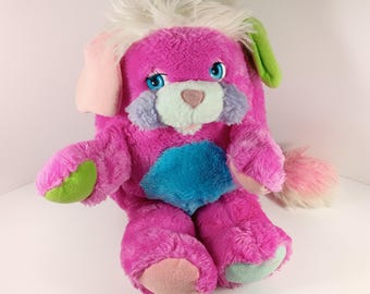 Peluche Popples Neon Fuchsia de 1986, ~30 cm (pequeña mancha en el pie).