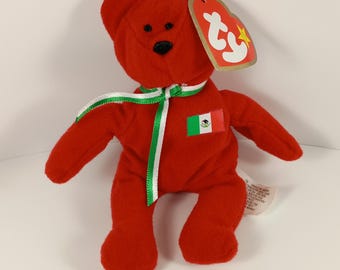 Osito el Oso TY Teenie Babies Vintage de los 90 McDonald's Peluche Rojo