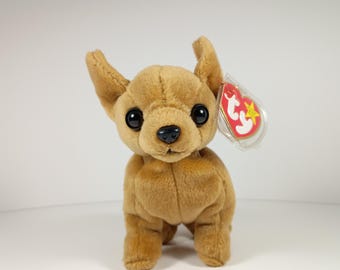 1999 'Tiny' TY Beanie Babies Chihuahua - 7.5 Inch (Nose-to-Tail) P.E. Pellet Dog Plush