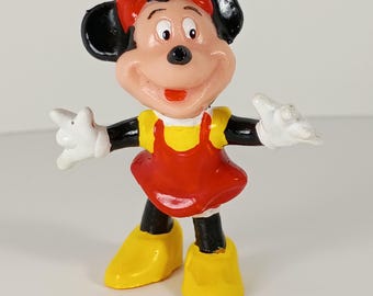 Figurine Minnie Mouse vintage Walt Disney Toy 2"