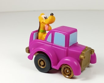 Jouet vintage Pluto en violet Hot Rod des années 1980, roues à traction, Disney Racers