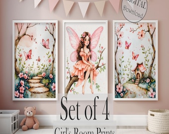 Fairy Nursery: Baby girl nursery decor (Digital Download, Set of 4)