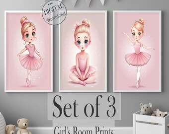 Ballerina wall art: Baby girl nursery decor (Digital Download)