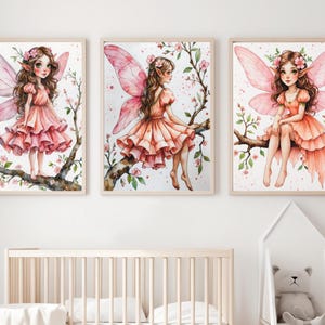 Fairy Nursery Prints: Enchanted Forest Girls Room Decor (Digital Download, Set of 5)