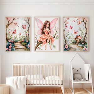 Fairy Garden Nursery Prints: Girls Room Decor (Digital Download, Set of 4)