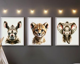 Safari Kinderzimmer Deko: 3er Set Junge (Digitaler Download)