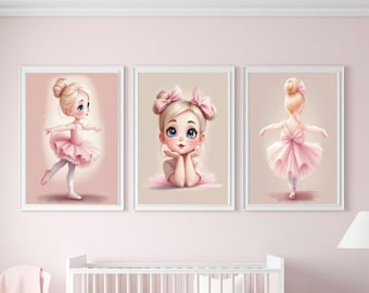 Ballerina Wall art: Baby girl nursery decor (Digital Download)