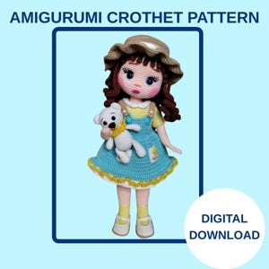 Amigurumi Doll Crochet Pattern: Emma Doll DIY Toy Tutorial (PDF Download)