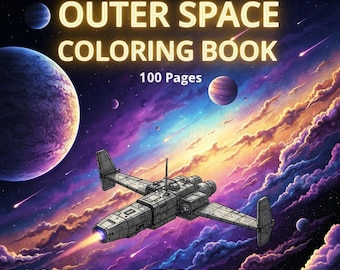 Outer Space Malbuch - 100 Seiten Kosmischer Wunder