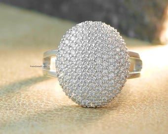 Twilight Bella Wedding Moissanite Ring, Vintage White Gold Engagement Ring, Statement Ring, Sparkling Handmade Beutiful Ring, Women's Ring.