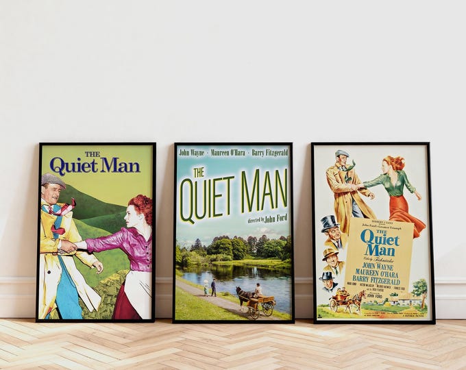 The Quiet Man (1952) Movie Poster, Classic Movie Wall Art, Vintage Art Print, Home Decor, Canvas Poster, Christmas Gift, Unframed