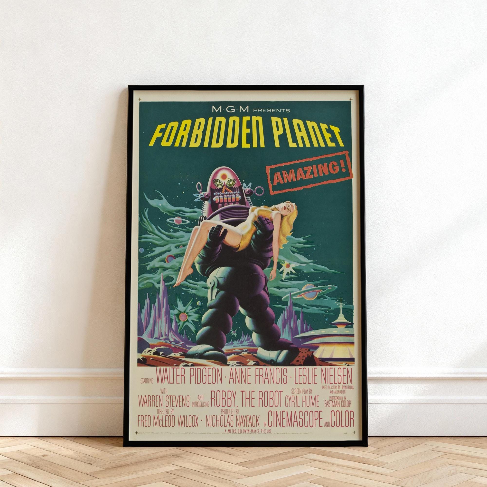 thumbnail image 2 of Forbidden Planet Vintage Movie Poster Print – 1956 Style A – 36x24 Inches 2 of 5