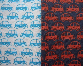 Japanese Cotton Fabric Kokka Fabric Kids Fabric Cars Fabric Geometric Fabric Boys Fabric Blue Fabric for Boys by the yard/Beetle Car