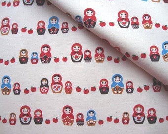 Japanese Fabric Cotton Kokka Fabric Matryoshka Fabric Japanese Cotton Kawaii Fabric Cute Crafting Fabric by the yard/Matryoshka Family