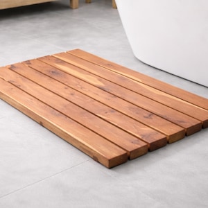 Alfombrilla de baño aromática de cedro rojo oriental: antideslizante y resistente al moho.