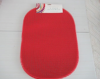 Place Mats Set of 4  13" x 18  Machine Washable. Red