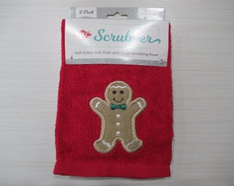 Wäscher.  Weiche Spültücher mit robuster Wäsche. Kraft 2er-Set. Lebkuchenmann