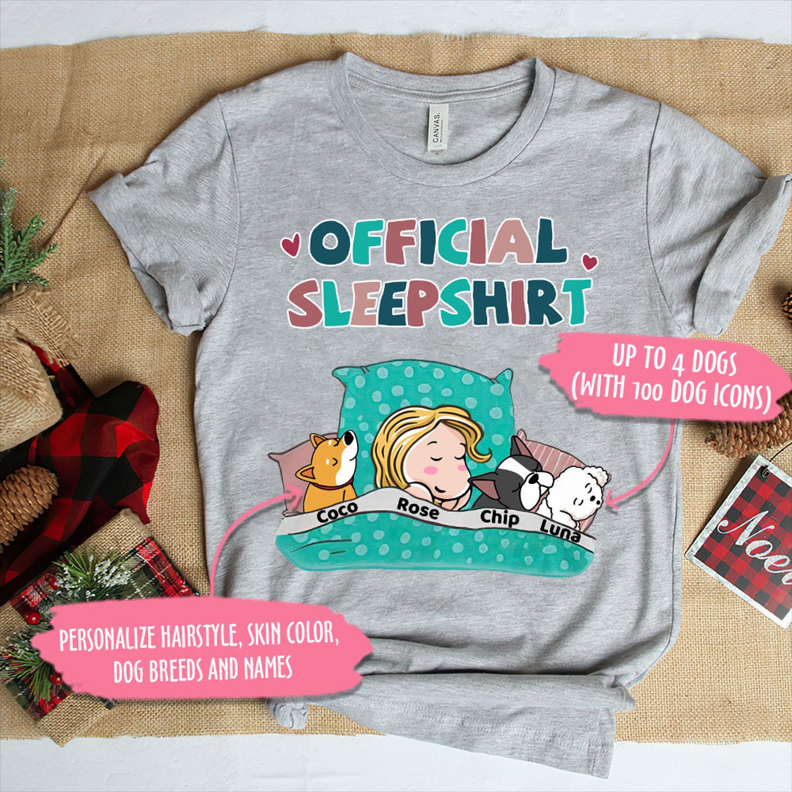 Personalized Official Sleepshirt Dog Cute Dog Sleep Dog Mom Etsy UK