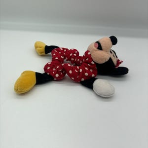 Coletero de peluche vintage de Minnie Mouse de Walt Disney, estilo Y2K, rojo y blanco con lunares. imagen 11